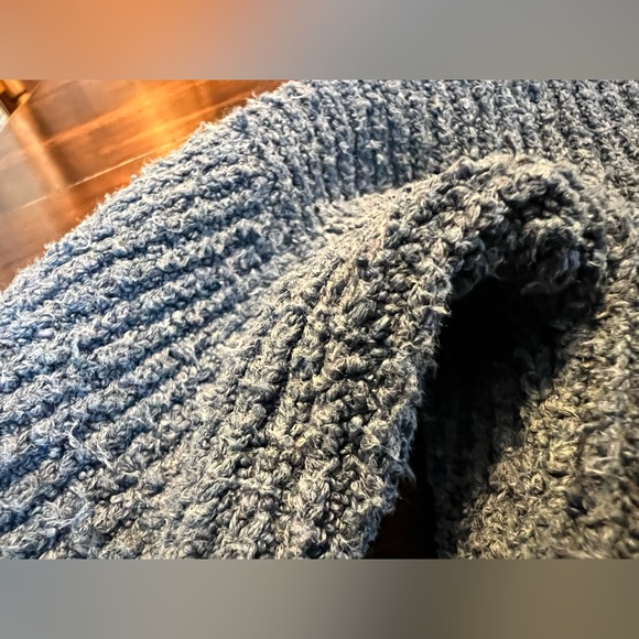 Peruvian Connection Textured Knit Sweater Women’s M Long Sleeve Dusty Blue Pima - Picture 4 of 11
